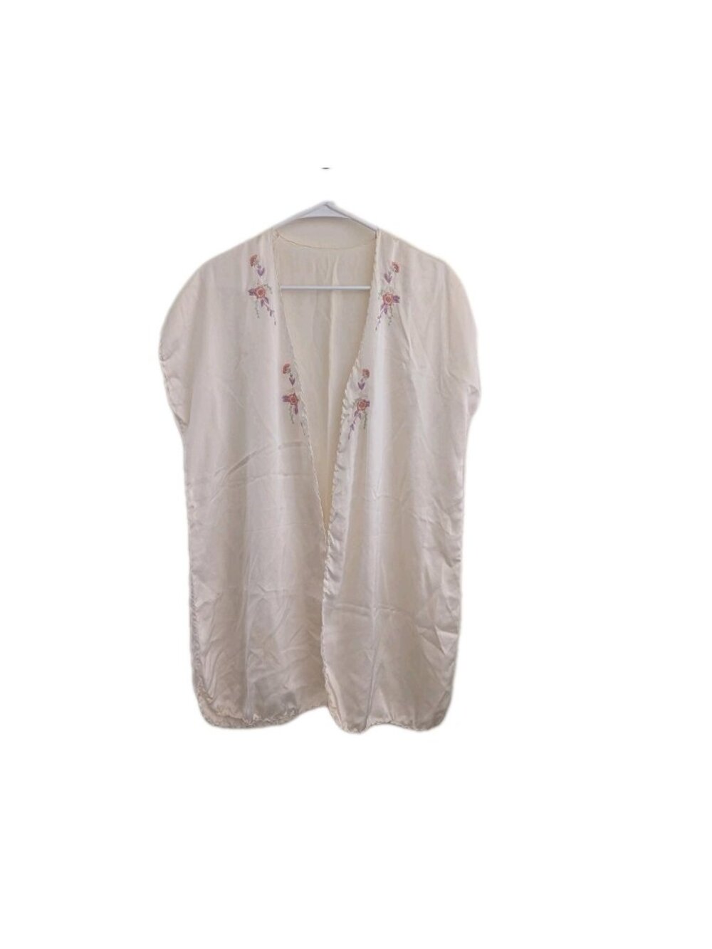 Vintage Victorias Secret Gold Label 100% Silk Kimono Robe Floral Embroidered O/S